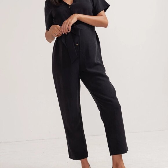 Hatch The Noelle Black Coverall Jumpsuit | size 2 - Picture 3 of 14
